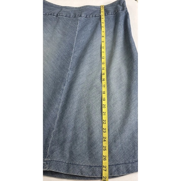 Sundance Chambray Denim Midi Skirt A-Line Womens 12 Blue Boho Country - Picture 8 of 8